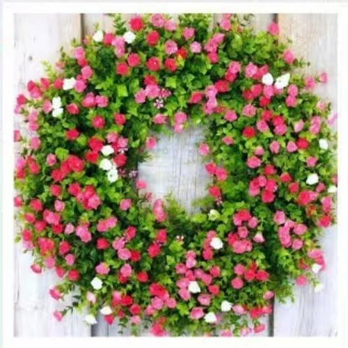 AENZA Türkranz Frühling Künstliche Blumen, Osterkranz Deko,Osterhasen-Dekorationskranz,Kaninchengirlande,Osterkranz Mit Hase, Osterhasenkranz, Osterhasenkranz Für Die Haustür