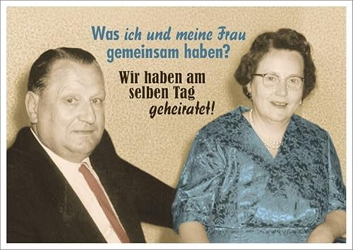 Gutsch Verlag Lustige Postkarte: Gemeinsamkeiten von mir und meiner Frau – Humorvoller Spruch für Schmunzler