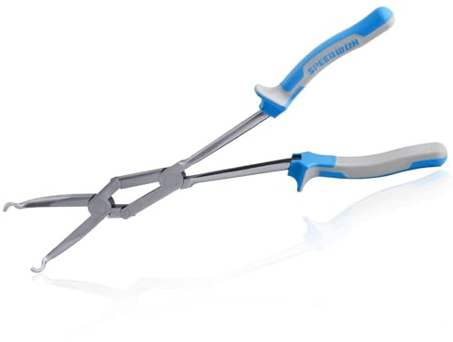 SPEEDWOX 13-Inch Long Reach Double Joint Ring Nose Plier Long Reach XL Pivot Ring Nose Pliers Hose Grip Pliers 1/3 Diameter Hose Removal Pliers Hose Pliers for Narrow Spaces and Limited Areas, Blue
