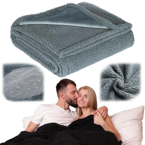 Liebesdecke Wasserdicht für Sex im Bett, 100% Wiederverwendbar und Waschbar Bettlakenschutz (Asche, L 145 * 165)