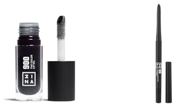 3INA MAKEUP - The Color Lip Oil 900 + The 24h Automatic Eye Pencil 900 - Noir - Baume à Lévre avec Acide Hyaluronique + Crayon Yeux Automatique Waterproof - Vegan - Cruelty Free