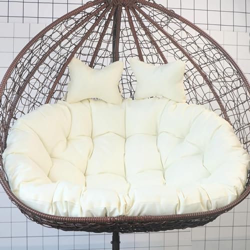 Doppelter Hängekorbsessel für den Außenbereich, Hängesessel-Schaukel für 2 Personen mit Hängematten-Ersatzsitz für den Terrassengarten (E150 * 110 cm/59 * 43 Zoll)