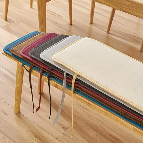 DUOLEH Bankkissen für Innenmöbel, waschbares Stuhlkissen, Esszimmerstuhl-Matten, rutschfest, 2-, 3-, 4-Sitzer-Bankauflage für Veranda, Terrasse, Küche, Wohnzimmer (120 x 40 x 2 cm, Kaffee)