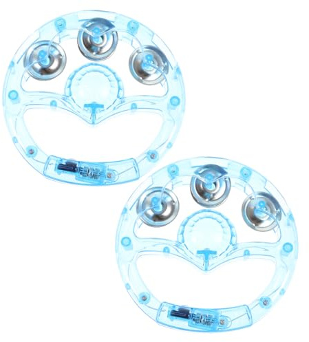 Yardwe 2stücke Teiliges Led-tamburin Farbigem Licht Kunststoff-handschellenring Langlebig Und Ergonomisch Für Ktv Tanzparty Hochzeit Und Karaoke-zubehör Spielerisch Für Erwachsene