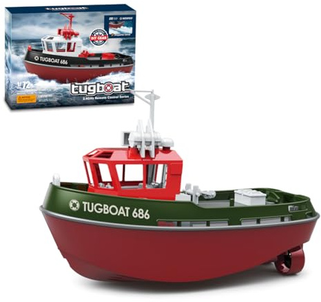 RCXTechPro RC Boot 1:72 mit Doppelmotoren Und LED-Leuchten, Wasserdichtes 2,4-GHzHochgeschwindigkeits- Rennboot für Pools Seen, Ferngesteuertes Boot Schnellboot für Erwachsene Jugendliche