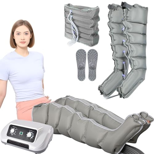 Pressoterapia Linfodrenaggio Professionale, Pressoterapia Per Casa 6 Camere | Pressoterapia Gambe e Addome, Apparecchio Pressoterapia Professionale a casa, Lymphatic Drainage, 0-30 min, 0-240 mmhg