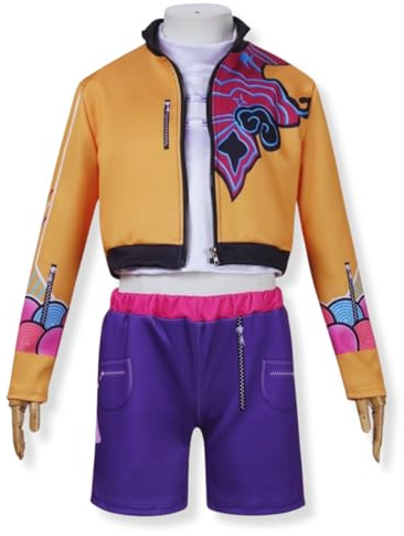 Yigoo Costume de chanteuse pop de Corée pour enfants - Costume de costumade pour filles, déguisement de chasseur d'anime, idole de scène, pour carnaval, Halloween, fête 130