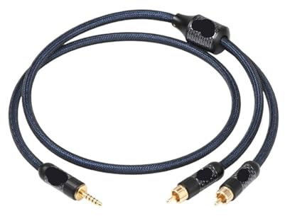 Cavo Splitter A Y Bilanciato Da 4, Mm A 2 RCA Audio Maschio In Argento Puro For Lettore CD Di Interconnessione(1m)
