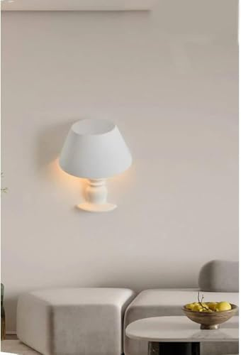 TEKHOME Applique da Parete in Gesso Bianca E14, Lampada da Muro Verniciabile Stile Classico per Interni, IP20 – GS-E84