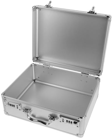 BAZEITFLOW Boîte à Remède en Alliage D’Aluminium Moyenne avec Serrure à Combinaison, Grosse Capacité, Portable avec Poignée Ergonomique, Rangement Sécurisé pour Pharmacie à Domicile, Bureau