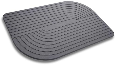 Alfombrilla Baño Diatomita Rígida 39x60 – Alfombra Baño Secado Rápido Superabsorbente y Antideslizante, Escurreplatos Diatomita / Stone Drying Mat Kitchen – Accesorios para Bañera de Lujo (Gris)