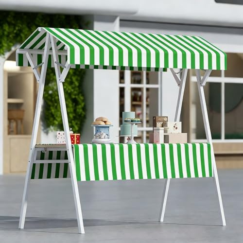 HARELA Genérico Puesto De Mercado con Toldo, Carrito De Comida Móvil, Carrito De Vendedor De Comida, Puestos Plegables, para Venta De Alimentos, ferias y promociones corporativas(Green,150cm/59in)