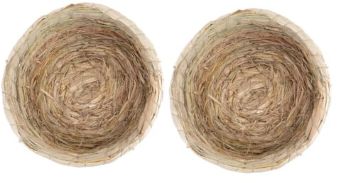 Milisten 2 Pezzi Nido per Piccioni in Paglia Base Piatta, Materiali Naturali e Traspiranti per Allevamento e Schiusa in Casa