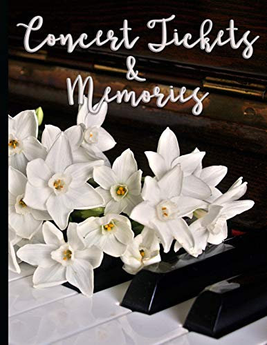 Piano Keyboard with White Flowers - Concert Ticket and Memories: Custom Notebook