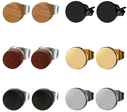 OIDEA Unisex Ohrringe Creolen Set, Herren Damen Ohrstecker Clip On aus Edelstahl Ohrschmuck in Schwarz Gold Silber Blau Reifen Huggie Klappbar Ohrhänger Hoop Huggie mit Strass Geschenk