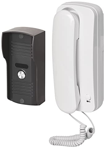 EMOS Set di citofono Audio per Montaggio a Parete, Design Elegante, Kit Audio/citofono con possibilità di apriporta, Facile da Usare