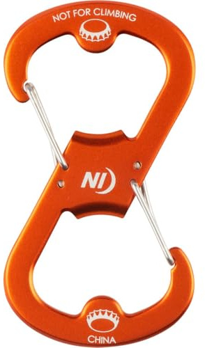 Nite Ize Ahhh Aluminium Dual Flaschenöffner, S-Biner Dual Karabiner mit doppelseitigem Flaschenöffner, Orange