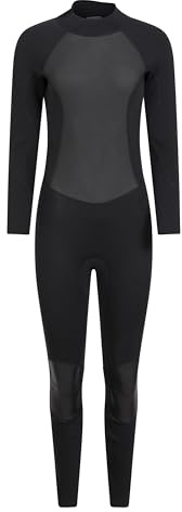 Mountain Warehouse Langer Damen-Neoprenanzug - Körper: 2.5mm, UPF 50+, Konturfit, verstellb. Ausschnitt, hält Körperwärme, einteilig Tiefschwarz Damengröße EU 44-46