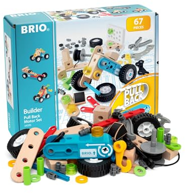 BRIO Builder 34595 Nachziehmotor-Konstruktionsset - Ergänzung Builder Konstruktionssystem, fördert das logische Denken - Empfohlen ab 3 Jahren