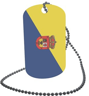 U24 Dog Tag Erkennungsmarke ID Tag an Kette Flagge Gran Canaria Alu 30 x 50 mm