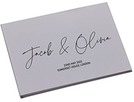 Personalised Modern Wedding Linen Guest Book Printed
