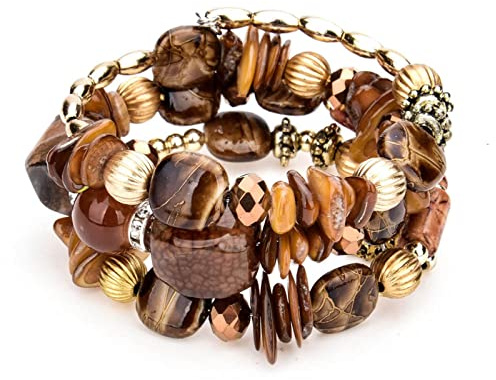 Boho-Armband, mehrschichtig, unregelmäßig, Achat, handgefertigt, mehrfarbig, Kristall, Türkis, Wickelarmbänder für Damen, Mädchen, Yoga-Schmuck, Kristall, Kristall, Kristall, Kristall