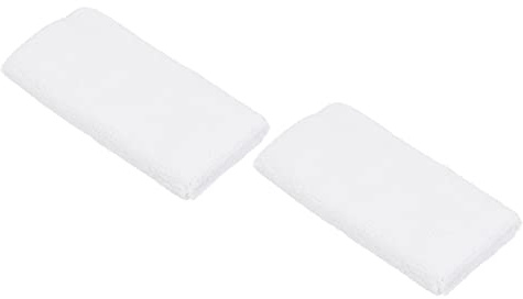 PATIKIL 2 Stück Schweißband Handgelenk 8x15cm Baumwolle Frottee Stoff Saugfähiges Schweißband Wristband für Tennis Basketball Fußball Training Athletische Laufen Weiß