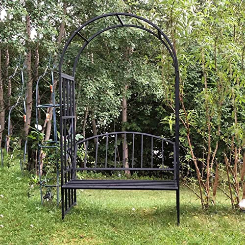 Lnder Arco per Rose Rampicanti Decorazione da Giardino Metallo Traliccio per Rose Esterno Padiglioni da Giardino Nero
