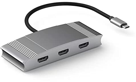 WJESOG USB C a 3 HDMI Adattatore, Tipo C Multi Monitor 3 Porte, Supporto Doppio 4K@60Hz o Uno 4K@60Hz e Due 4K@30Hz Compatibile con Windows e Mac OS