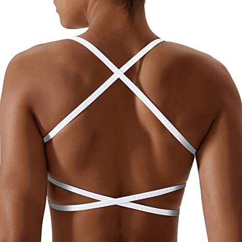 Litthing Reggiseno Sportivo da Donna Cinghie Incrociate Bralette Fitness Schiena Scoperta Bra Senza Ferretto Crop Top Sexy per Donna da Allenamento Yoga Ginnastica