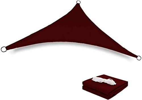 PROPFE Parasol de Plage de fête de Patio, Voile d'ombrage de Protection Solaire extérieure, Voile d'ombrage Simple de Pique-Nique, Marron, 5X5X7.1M, Bloc UV d'auvent imperméable