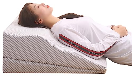Keilkissen Bett Lesekissen Extra breit Keilkissen für ältere Menschen/Erwachsene/Schwangere, Gedächtnisschaum Keilkissen zum Schlafen, GERD-Kissen Schnarchkissen, Ein Muss für postoperativen Komfort