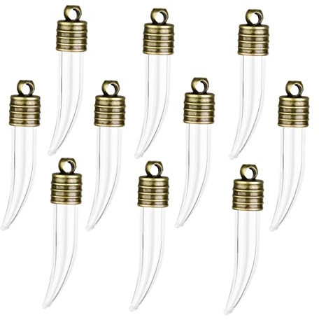 Uonlytech 10stücke Teiliges Mini-glaswunschflaschen in Chili-form Mit Bronzefarbenen Kappen Handgefertigte Glasröhrchen Zum Befüllen Vielseitig Dekorativ Klare Gläser Mit Gummikorken