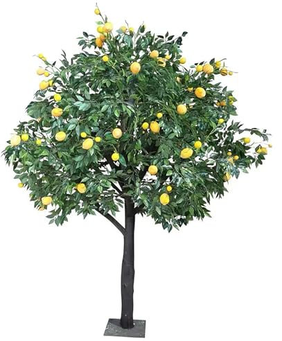 BTAISYDE Decoración Artificial de Frutas de Plantas Verdes de Limonero Falso con Maceta de Plástico Hojas Realistas para la Oficina de la Mesa de la Casa en Casa,1.8 * 1.2m