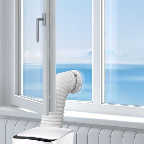 Klimafenster DIY Set I Fensterabdichtung Klimaanlage I Fensterdurchführung für mobile Klimageräte mit Abluftschlauch I Hot Air Stop I Ø 80-150 mm I für Scheibenstärke 1,5 bis 4 mm | Mende Systems DIY Set