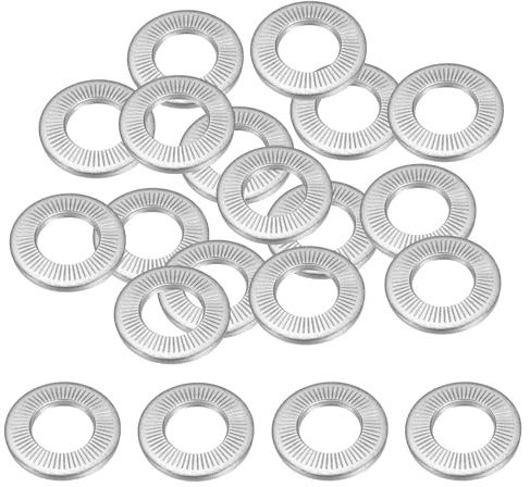 PATIKIL 304 Stainless Steel Flat Washers, 30 Pack M16x32mm Belleville Spring Disc Washer Conical Knurled Metric Gasket for Automotive Industrial Construction