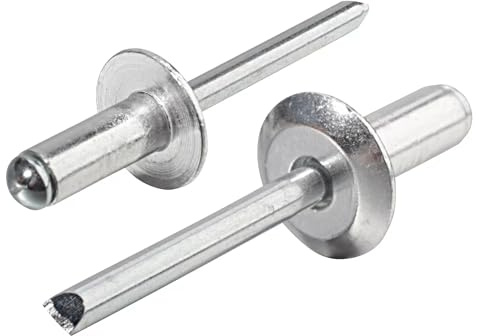 Linkup 50pcs pack 1/4 x 5/8 Large flange Pop blind Rivets,Large Head aluminum rivets,6.4mm x 16mm pop rivets,Aluminum Body Steel Mandrel Rivets (Silver)