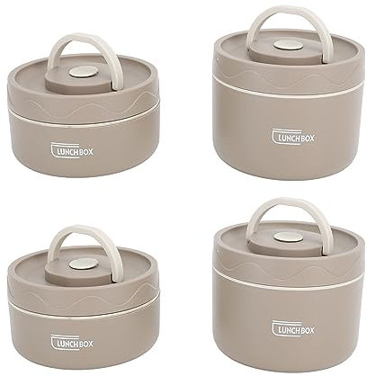 Goshyda Lunch Box Coibentato, Box Termico Portatile a Tenuta Stagna, Contenitori per Pranzo Rotondi Impilabili in Acciaio Inossidabile 304 con Borsa Termica, per Adulti Bambini