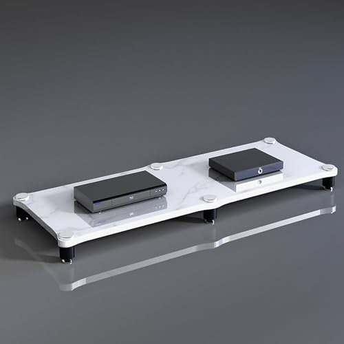 Gaming-Regal Plattenspieler-Ständer,Medienständer Vinyl Schallplatten Schrankhalter,Beistelltisch Plattenspieler,Schallplattenständer,mit Aufbewahrung,Offene Ablagen,für Wohnzimmer.(Wit,120x48x10cm)