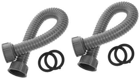 AUTSUPPL 2pcs Drain Flexible Tubing Water Outlet Hose Connector for Kitchen Sink Double-Ended Threaded Design Includes Sealing to Prevent Leakage Compatible Washbasins