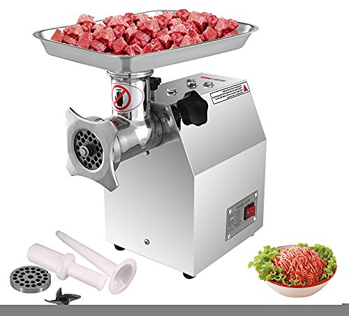 WYRMB 800/1100W Commercial Mincer Butchers Meat Grinder Stainless Steel Meat Chopper Heavy Duty Grinding Meat Machine,/1100w