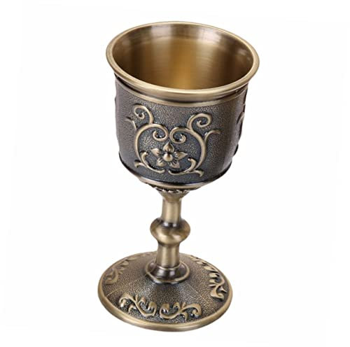 MAGICLULU Copa de Vino Retro Mini Cáliz de Metal para Fiesta Diseño Vintage para Uso y Restaurantes Copa de Metal de 1