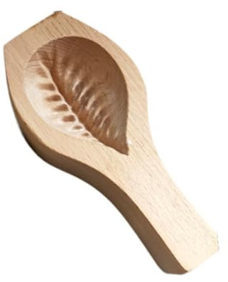KESOTO Mamoul Cookies Molding Middle Eastern Cookie Stamp Wooden Cookie Press for Festival, Large Leaves