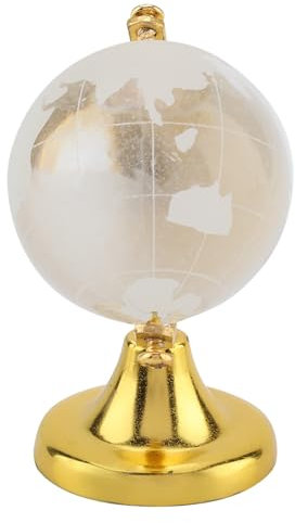 Esfera de Bola de Cristal, Decoración para el Hogar y la Oficina, para Amigos de Alta Gama, Fotografías Doradas y Plateadas de 6,5x4cm (Vidrio sintético)