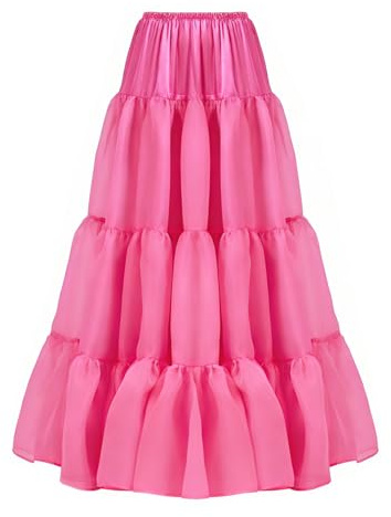BEAUTELICATE Sottogonna Tulle Lunga 50s Sottogonna Sposa Crinolina Vintage Gonna Linea A per Matrimonio Rockabilly Abito Carnevale Halloween