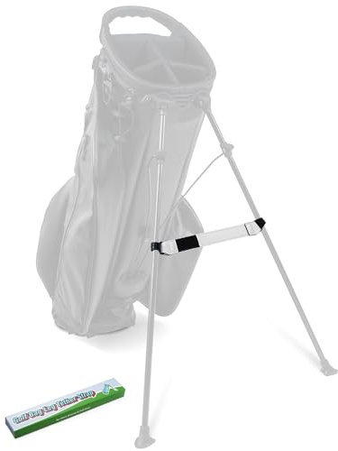 Big Teeth Golf Stand Bag Leg Tether Strap Adjustable Length Magictape Black/White PU Leather