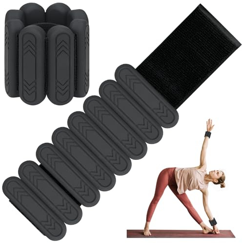 srclo 2 st handledsvikter ankelvikter set viktmanschetter för fot eller handled på rörelse promenader yoga jogging aerobics pilates vikt fitnessarmband (svart, 1 kg (0,5 kg x 2))