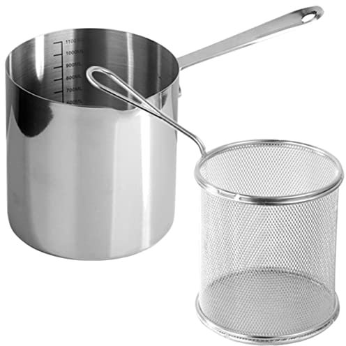 FONDOTIN Cesto in Manico Per Friggere Alimenti Da Cucina Di Cestelli Per Friggitrice Friggitrice Per Alimenti Domestici Utensili Cucina Pratici Per Friggere