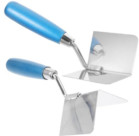 SEWACC 2 Piezas Paleta Inoxidable para Esquinas Interiores y Exteriores Herramienta Multifuncional para Construcción y Proyectos de Enlucido Diseño Ergonómico para Cortes de Ángulo