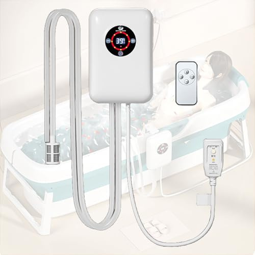 Weyot Portable Thermostatic Water Heater for Bathtub, 30-43°C Constant Temperature Control, A Must Have Bath For Winter Christmas Or Birthday GiftsWhite,22x14.8x7.5cm